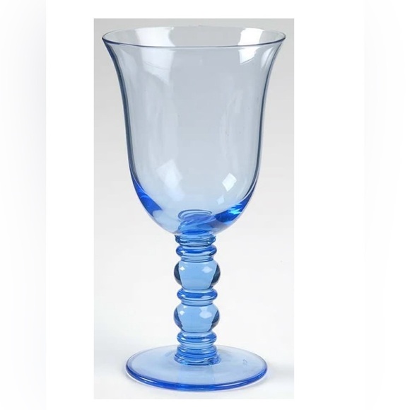 Blue goblet, wine, water, glasses, mid-century modern Hollywood Regency - Picture 2 of 3